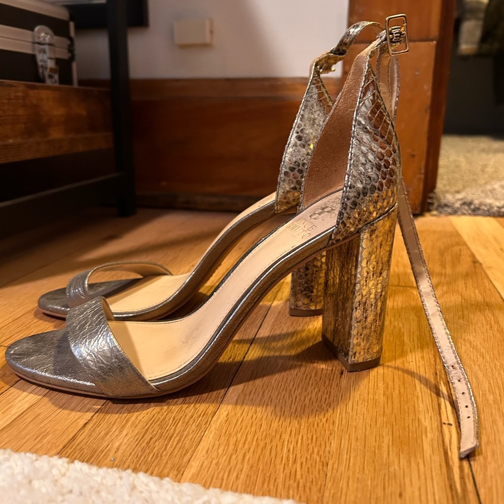 Vince Camuto Metallic Block Heel Sandals